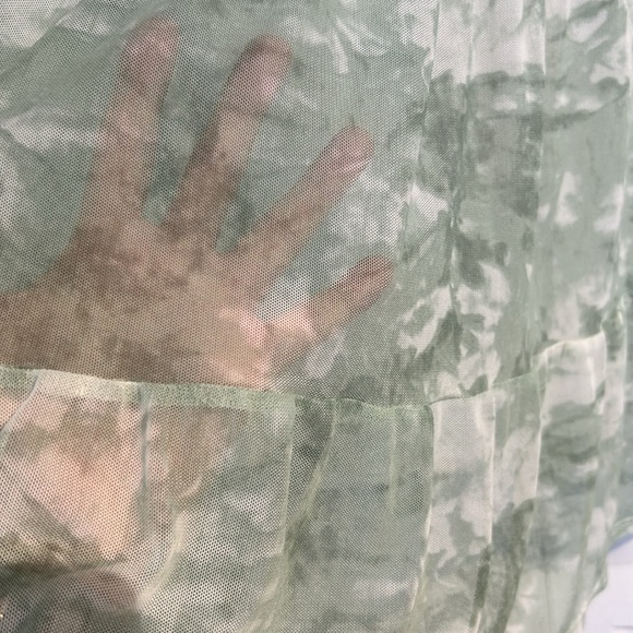 Lily Rose Green and White Sheer Dress with Tank lining - Picture 6 of 7